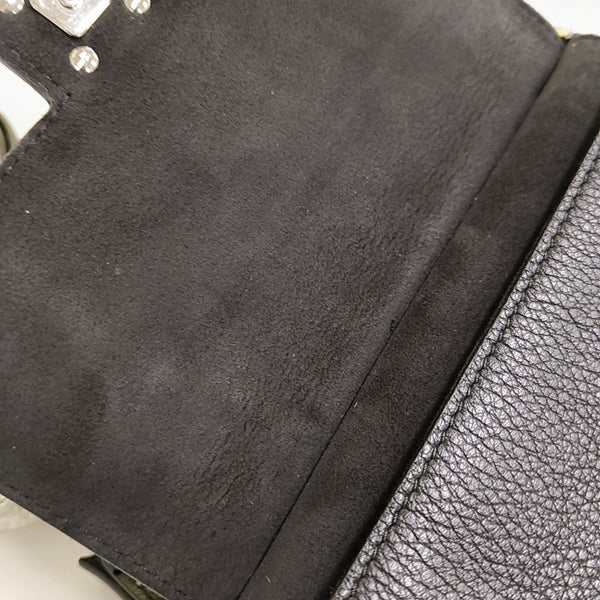 Double Micro Calfskin Black