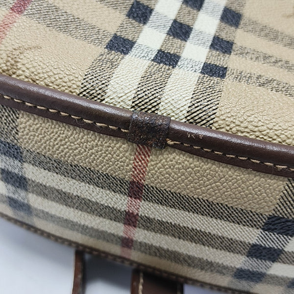 Coated Canvas Shoulder Bag Beige
