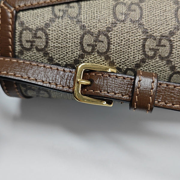 Horsebit 1955 Mini Monogram Coated Canvas Beige