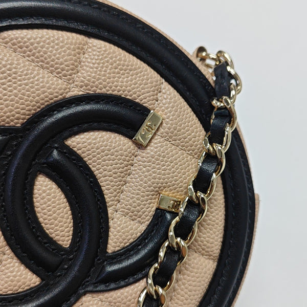 FILIGREE Mini Quilted Grained Calfskin Beige