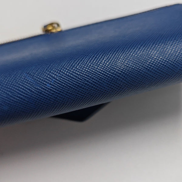 Envelope Wallet Saffiano Calfskin Blue