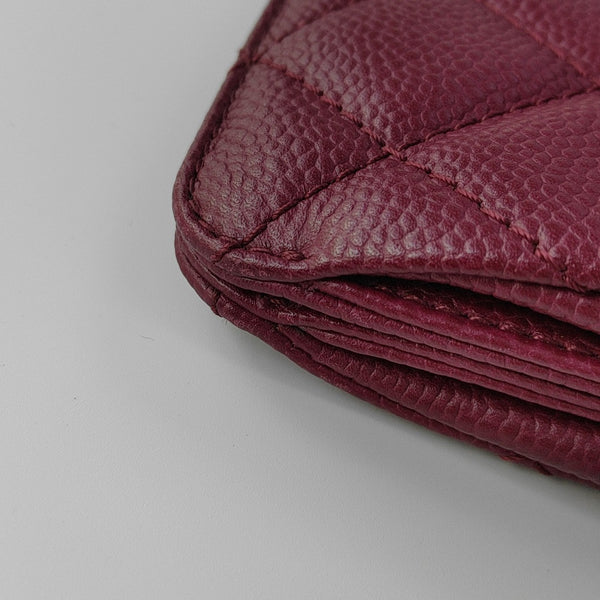Quilted Leather Clutch Red
