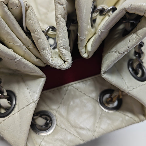 GABRIELLE Small Quilted Calfskin White