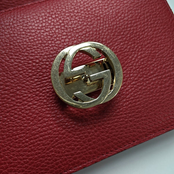 Interlocking G Small Calfskin Red