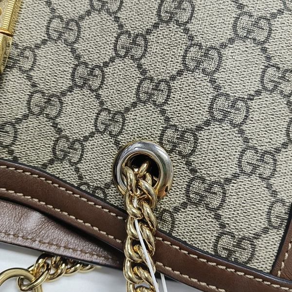 Padlock Medium Monogram Coated Canvas Beige