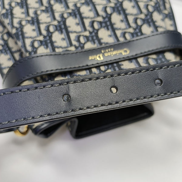 C'est Dior Medium Oblique Canvas Blue