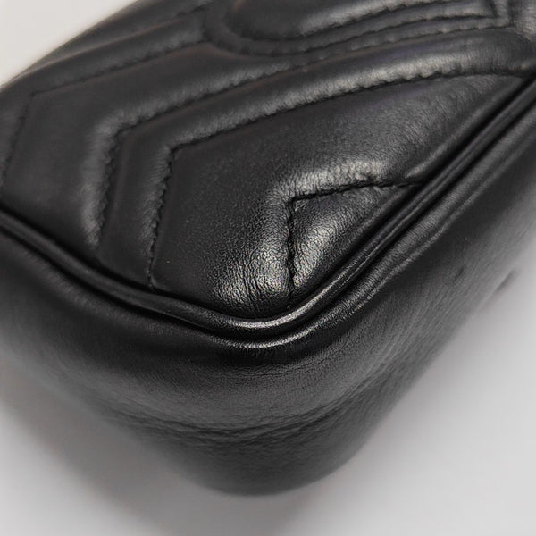 GG Marmont Mini Quilted Calfskin Black