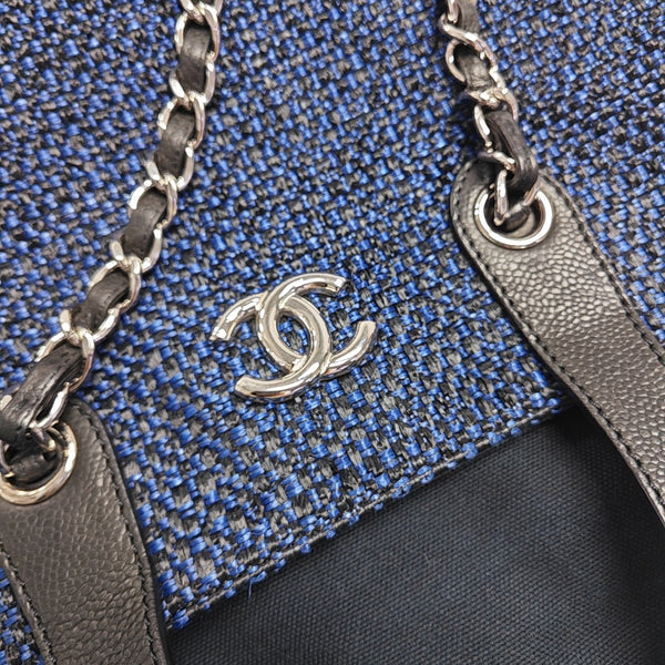 Straw Shoulder Bag Blue