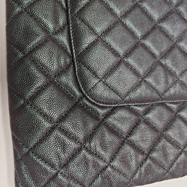 Quilted Patent Leather Tote Bag Green