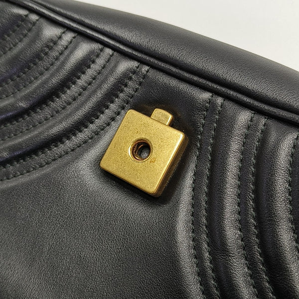 GG Marmont Small Quilted Calfskin Black