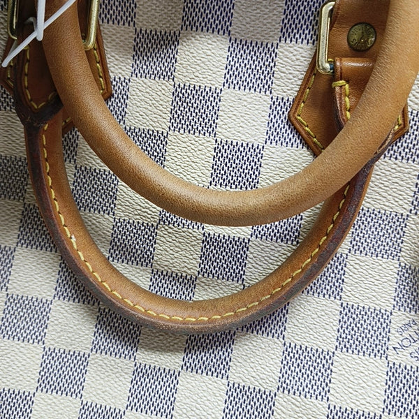SPEEDY 25 Damier Azur Coated Canvas White