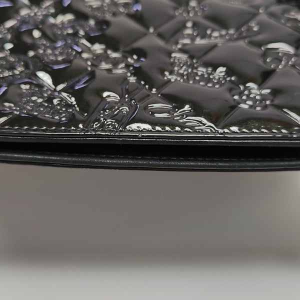 Quilted Patent Leather Tote Bag Black