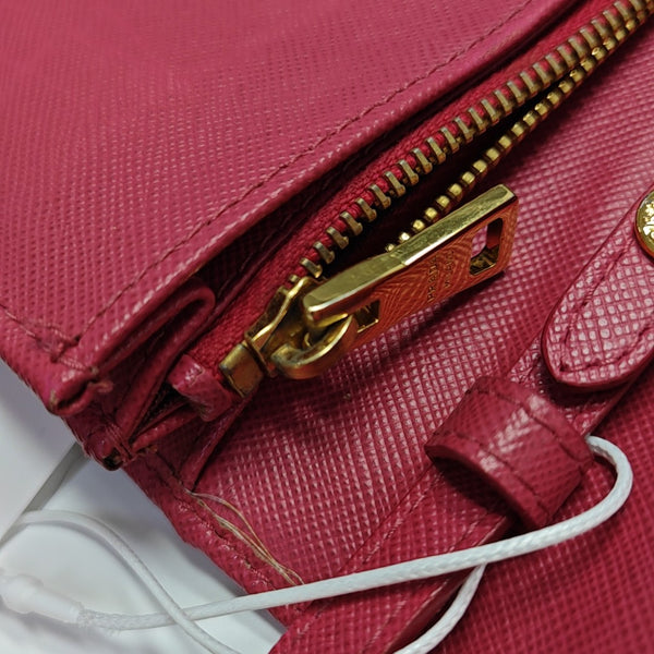 Fold Wallet Saffiano Calfskin Red