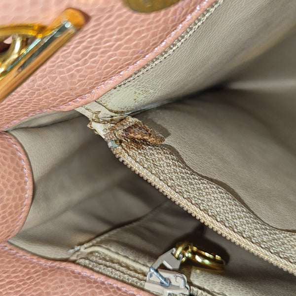 Grained Calfskin Tote Bag Pink