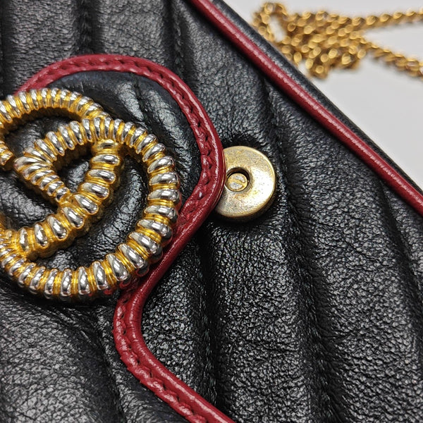 GG Marmont Super Mini Quilted Calfskin Black