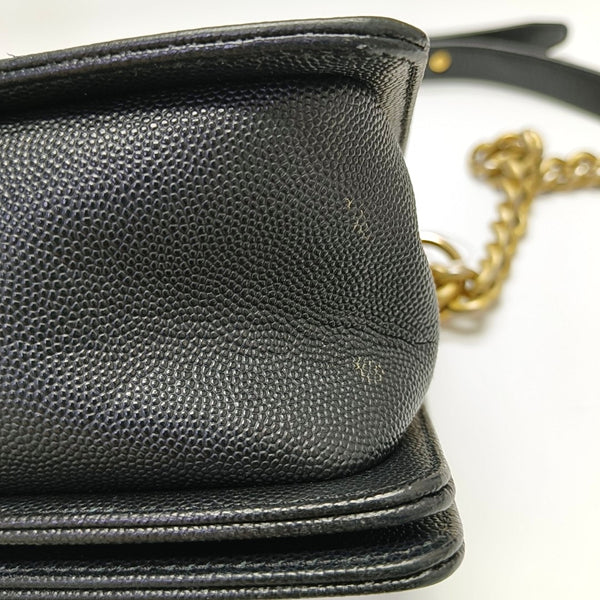 BOY CHANEL Medium Quilted Grained Calfskin Black