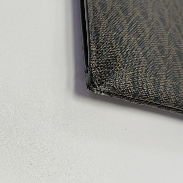 Coated Canvas Clutch Brown