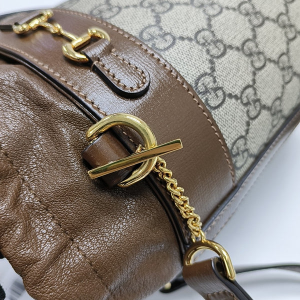 Horsebit 1955 Small Coated Canvas Beige