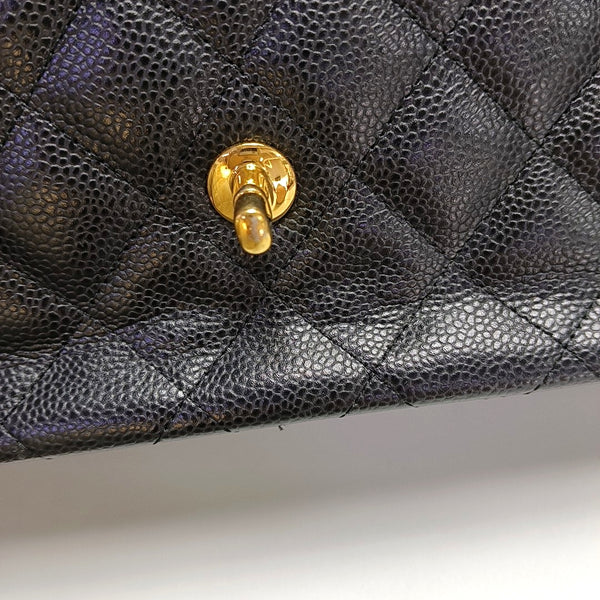 CLASSIC FLAP Jumbo Quilted Grained Calfskin Black