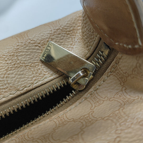 Coated Canvas Top Handle Bag Brown