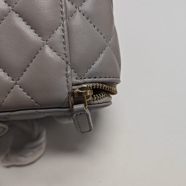 VANITY CASE Mini Quilted Lambskin Gray