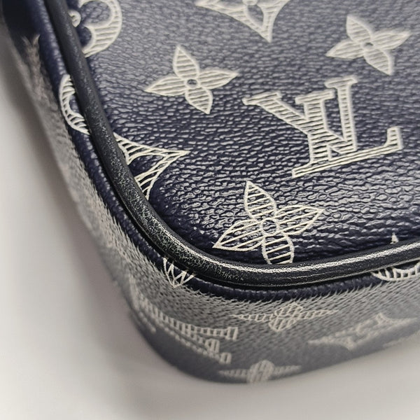 DANUBE PM Monogram Coated Canvas Blue