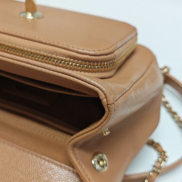 COCO HANDLE Mini Quilted Grained Calfskin Brown