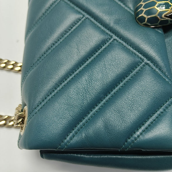 SERPENTI CABOCHON Small Quilted Lambskin Green