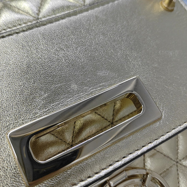 Quilted Calfskin Shoulder Bag Gold
