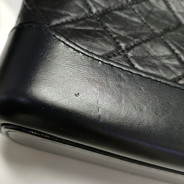 GABRIELLE Small Quilted Calfskin Black