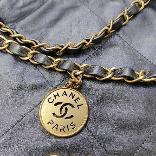 CHANEL 22 Small Quilted Calfskin Gray
