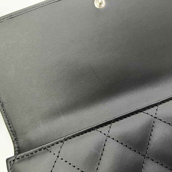CAMBON Medium Quilted Calfskin Black Wallet
