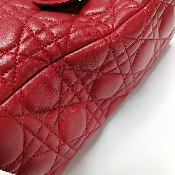 Authenticated pre-owned Lady Dior Medium Cannage Lambskin Red - Tote Bag at Looply