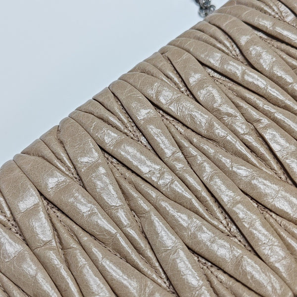 Miu Délice Quilted Lambskin Beige