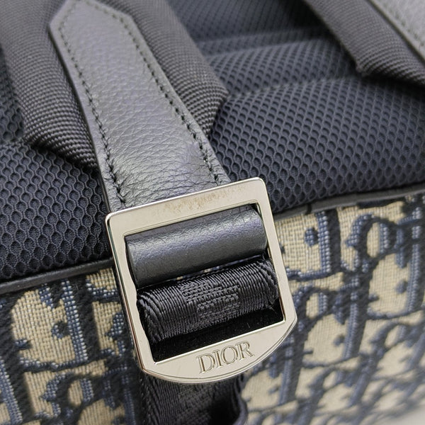 Oblique Canvas Backpack Beige
