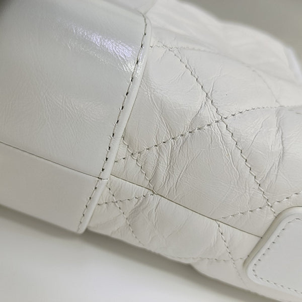 GABRIELLE Becerro Vintage Acolchado Pequeño Blanco