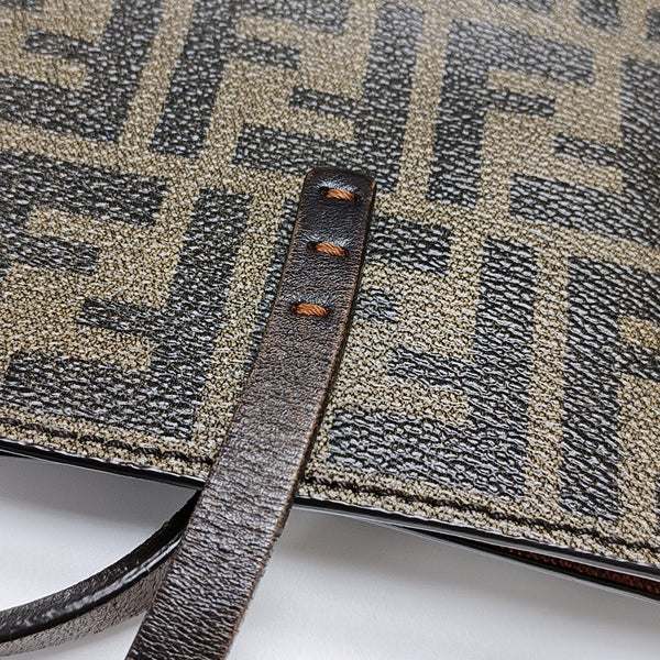 Coated Canvas Tote Bag Brown