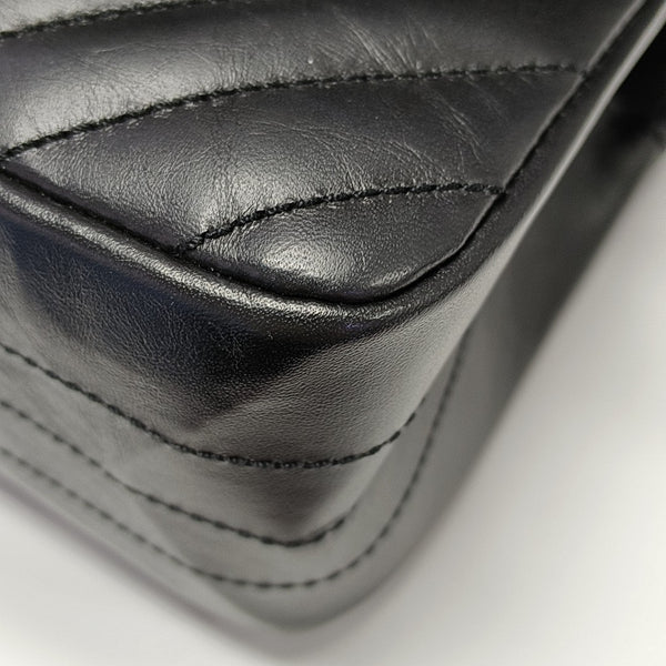 2.55 224 (mini) Chevron Calfskin Black