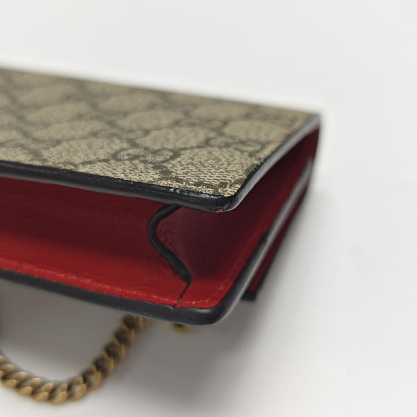 GG Supreme Mini Monogram Coated Canvas Beige