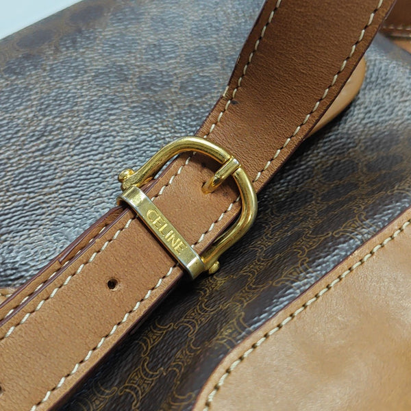 Coated Canvas Shoulder Bag Brown