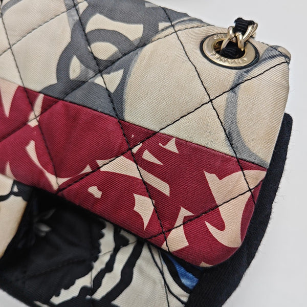 CLASSIC FLAP Mini Quilted Fabric Multicolor
