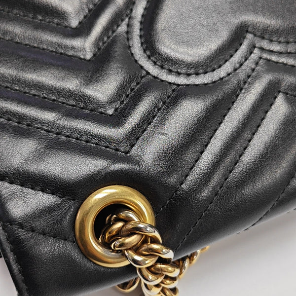 GG Marmont Small Quilted Calfskin Black