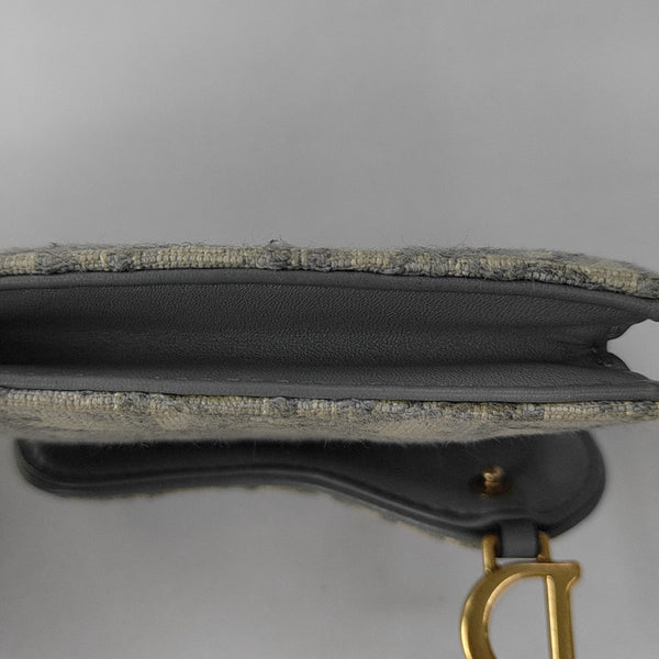 Saddle Mini Oblique Canvas Gray Wallet
