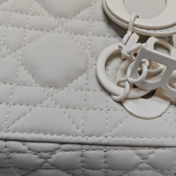 Lady Dior Mini Cannage Lambskin White