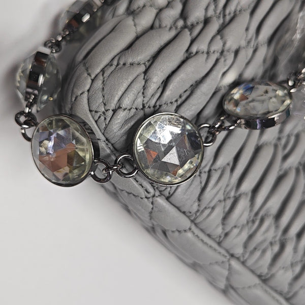 Crystal Quilted Lambskin Gray