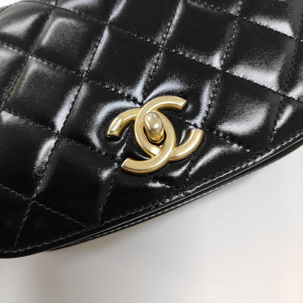 Mini Quilted Waxed Cafskin Black
