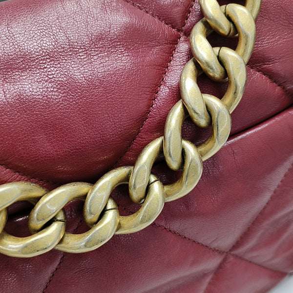 CHANEL 19 Large Quilted Lambskin Red