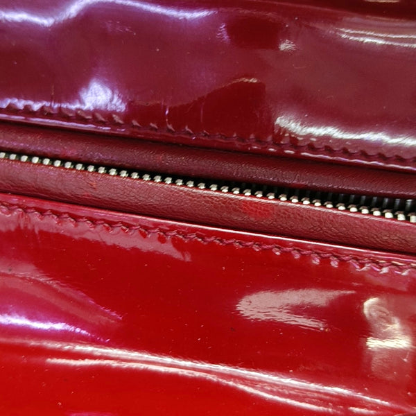Bolso Lady Dior Mediano de Piel Patentada Acolchada Roja