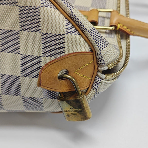 SPEEDY 25 Damier Azur Coated Canvas White