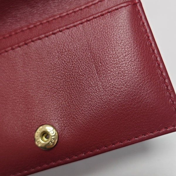 Lady Dior Cannage Patent Leather Red Card Holder